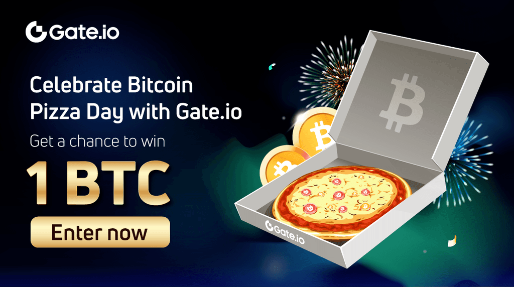 Gate.io Bitcoin Pizza Day Get a Chance to Win 1 BTC _gate.io交易平台公告