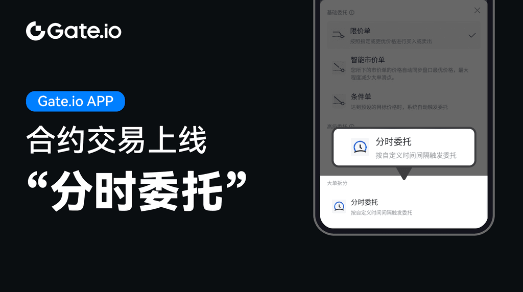 Gate.io APP合约交易支持“分时委托”功能 第1张